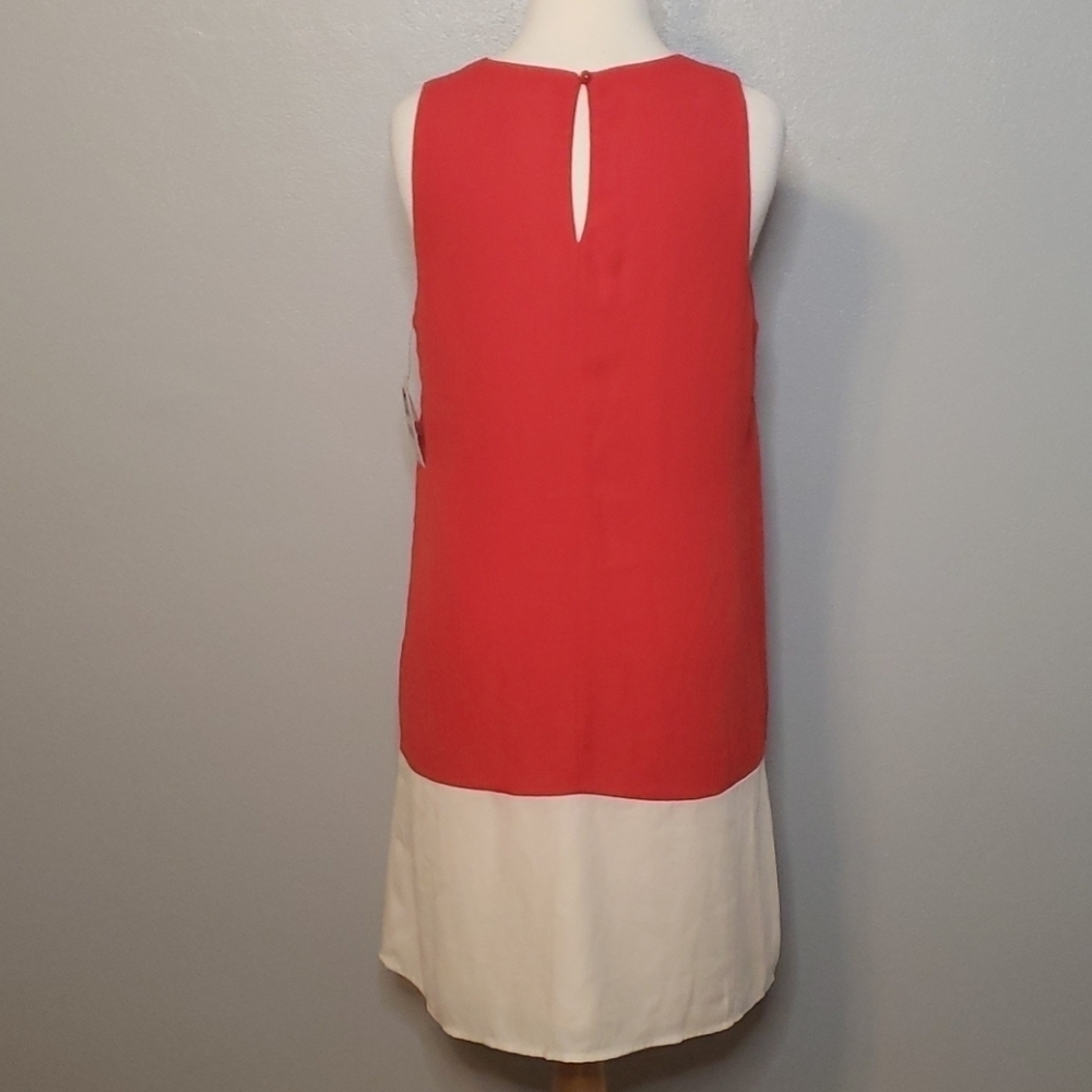 Ophelia Roe Sleeveless Dress Medium Red Cream - Picture 4 of 8